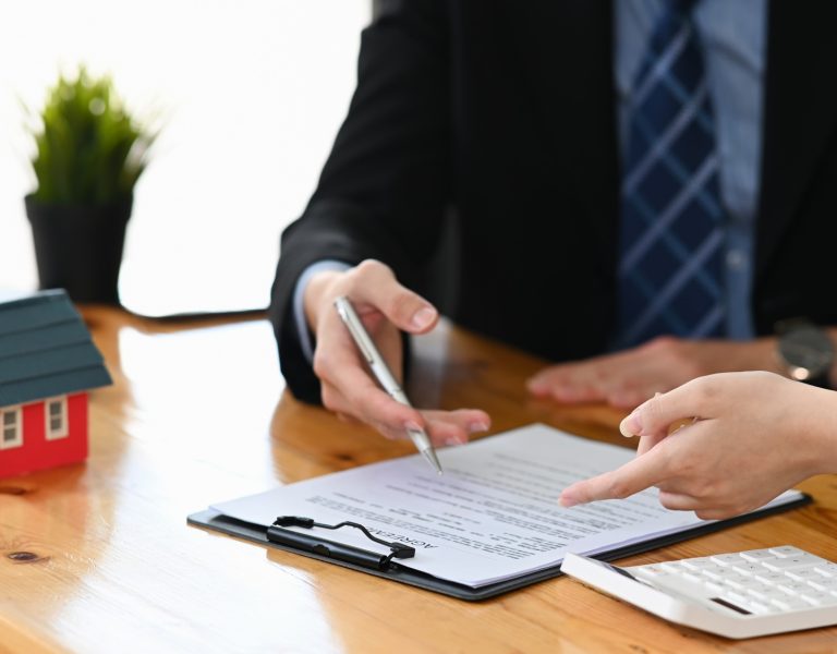 Real estate investors, purchase and sales contracts concept.